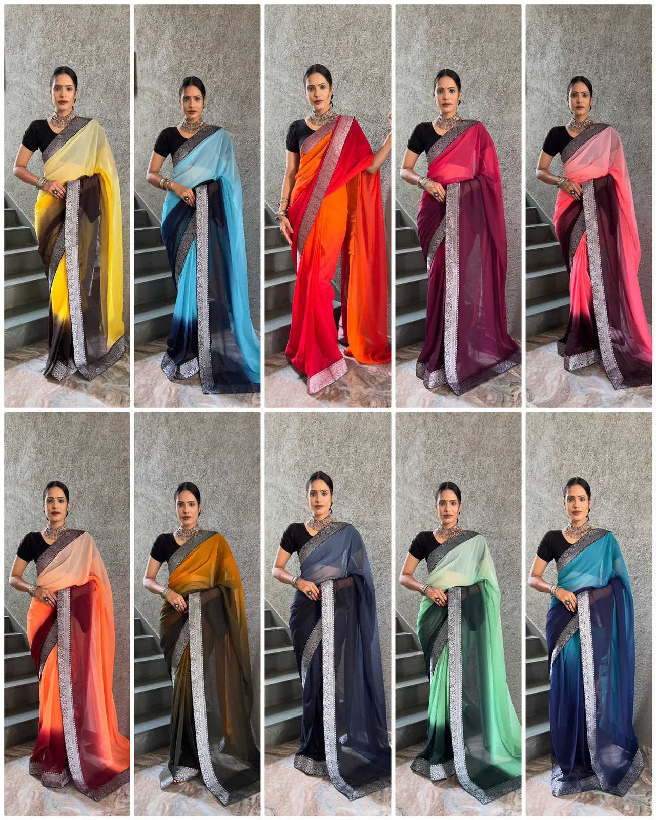 Saanny 2 By AAB Designer Lace Georgette Readymade Saree Online Wholesale